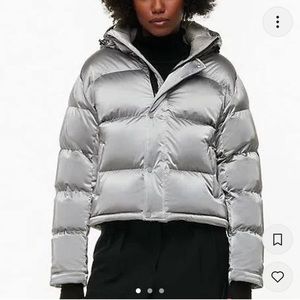 Superpuff liquid shine shorty in silver / marble grey gray